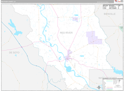 Red River Parish (County), LA Digital Map Premium Style